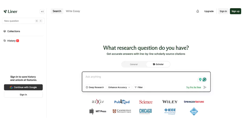 Academic research tool for online learning.