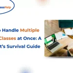 Student attending virtual lectures showing how to handle multiple online classes effectively.