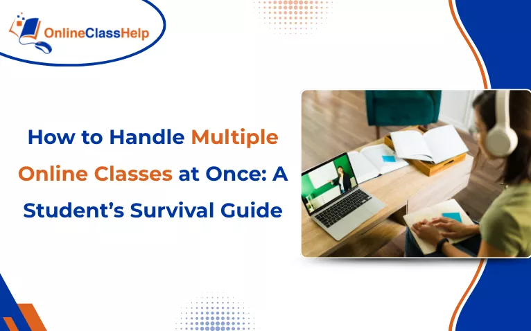 Student attending virtual lectures showing how to handle multiple online classes effectively.