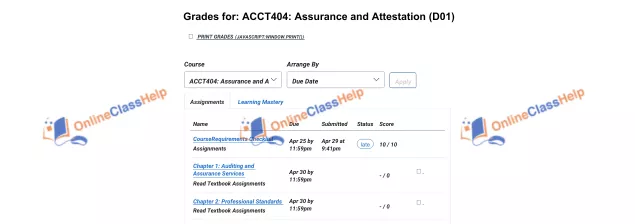 Gradebook screenshot