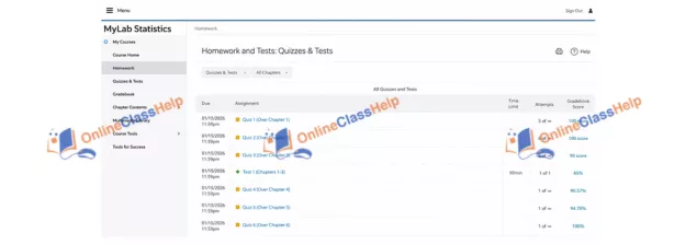 Gradebook screenshot